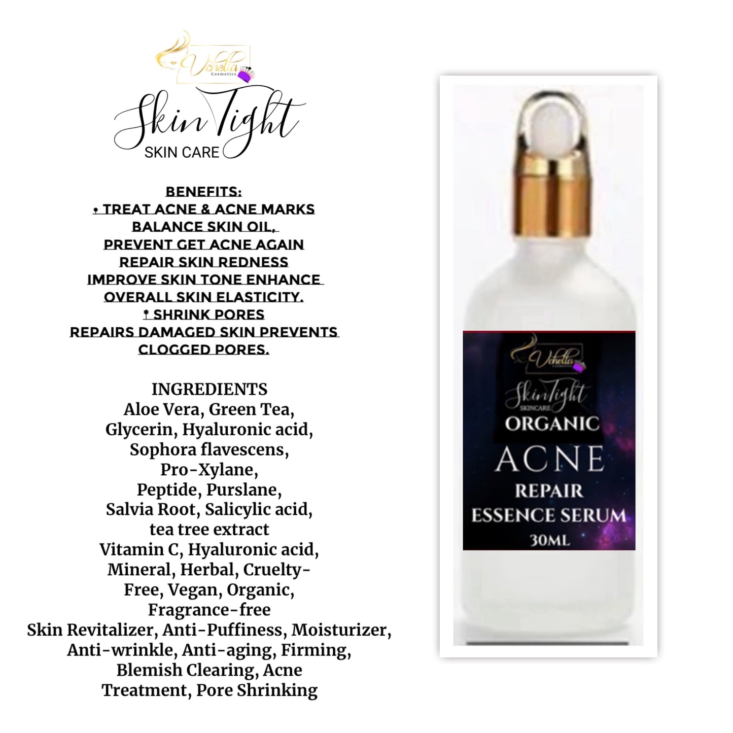 SKIN TIGHT ORGANIC HERBAL SERUMS (2OZ.)
