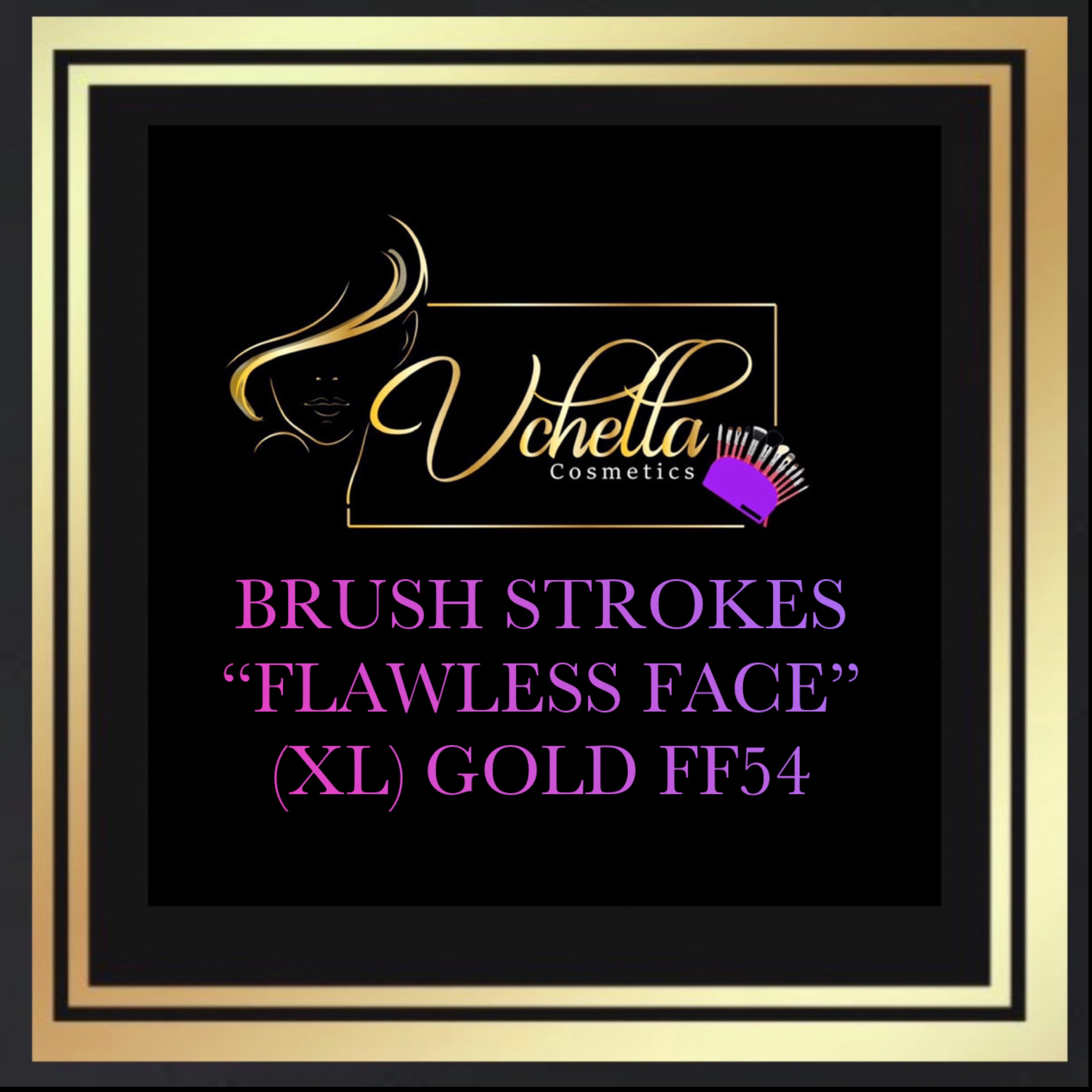 BRUSH STROKES GOLD “FLAWLESS FACE” (XL) GOLD FF54 BRUSH – Vchella Cosmetics